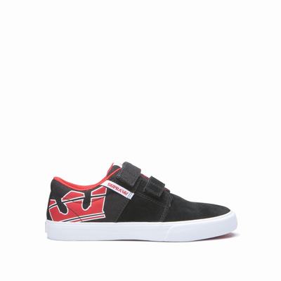 Gyerek Supra STACKS II VULC VELCRO Tornacipő HU235041 Fekete/Piros